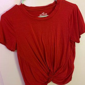 Red Hollister top with tie